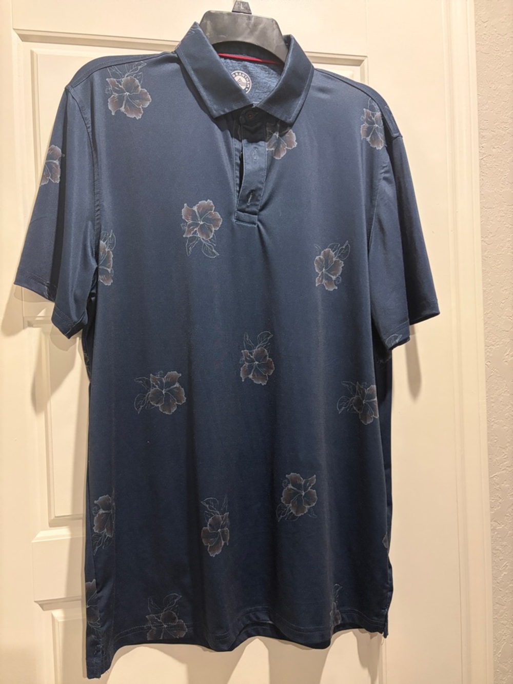 Men's Navy Floral Polo Shirt